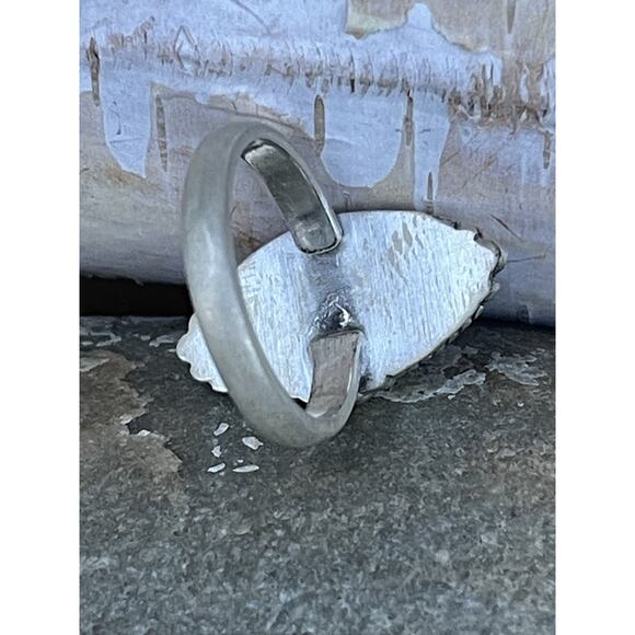 Sterling Silver Turquoise Ring Southwest Navajo Style Adjustable Stamped .925 - Picture 7 of 8